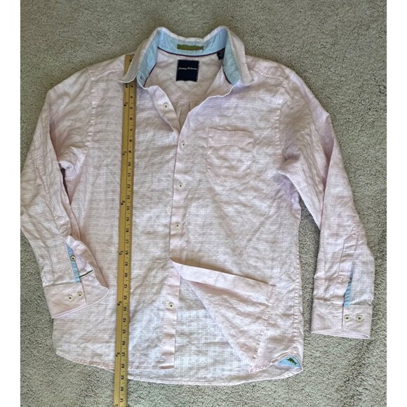 Tommy Bahama Mens Pink Relaxed Linen Long-Sleeve Button-Up Shirt Size Medium - Picture 3 of 13